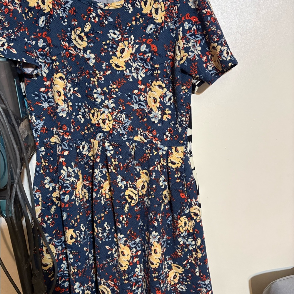 LuLaRoe Navy Floral Midi Dress